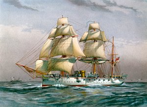 HMS Calliope, Royal Navy 3. Klasse Kreuzer, um 1890-1893