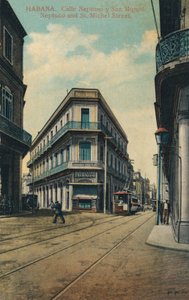 Habana. Calle Neptuno y San Miguel. Neptuno und St. Michel Straße, 1916 von Unbekannt