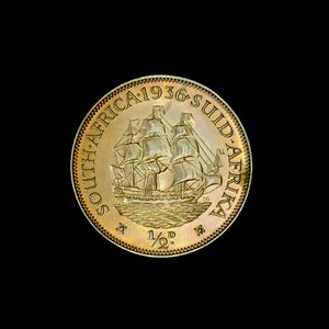 Halb-Penny-Münze, Südafrika von Unbekannt