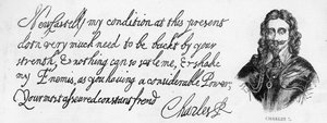 Handschrift und Unterschrift von König Karl I.