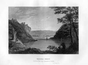 Harpers Ferry, Zusammenfluss der Shenandoah und Potomac Flüsse, West Virginia, USA, 1855 von Unbekannt