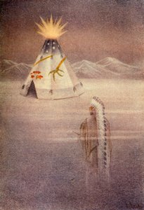 Er beschrieb ein großes Tipi, 1914
