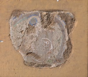 Kopf eines buddhistischen Bildes, ca. 6.-7. Jahrhundert
