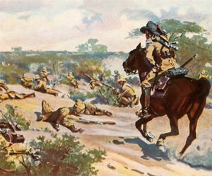 Hendrik Witboi tödlich verwundet im Kampf bei Fahlgras, 29. Oktober 1905 von Unbekannt