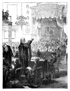 Henry Broughams Verteidigungsrede während des Prozesses gegen Königin Caroline, 1820 um 1895 von Unbekannt