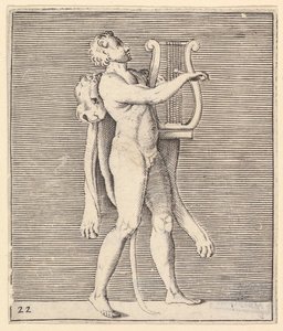 Herkules spielt eine Leier, ein Löwenfell über seine Schulter drapiert, veröffentlicht ca. 1599-1622