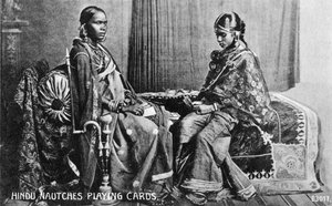 Hindu Nautches beim Kartenspielen, Indien, frühes 20. Jahrhundert von Unbekannt