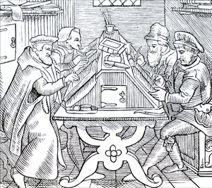 Historiographen beim Schreiben von Unbekannt