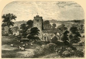 Hornsey Kirche im Jahr 1750, um 1876