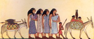 Wie ein antiker Ägypter das Kommen der Israeliten nach Ägypten malte, um 1930 von Unbekannt