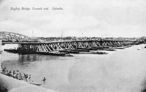 Howrah-Brücke über den Hooghly-Fluss, Kalkutta, Indien, frühes 20. Jahrhundert
