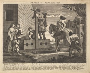 Hudibras triumphierend, Platte 4: Illustrationen zu Samuel Butlers Hudibras