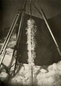 Eiskristalle, die sich an der Leine einer Fischfalle gebildet haben von Unbekannt