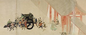 Illustrierte Geschichte des Heiji-Bürgerkriegs Der kaiserliche Besuch in Rokuhara, 2. Schriftrolle, 13. Jahrhundert von Unbekannt
