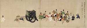 Illustrierte Geschichte des Heiji-Bürgerkriegs Der kaiserliche Besuch in Rokuhara, 5. Schriftrolle, 13. Jahrhundert von Unbekannt