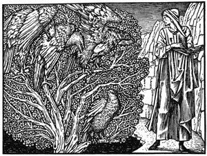 Illustration aus der Kelmscott Press Ausgabe der Werke von Geoffrey Chaucer