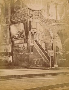 Innenansicht der Hagia Sophia, Istanbul, Türkei, 19. Jahrhundert von Unbekannt