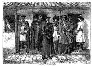 Innenansicht eines russischen Wachhauses, Krimkrieg, 1855 von Unbekannt