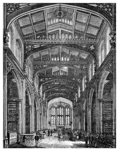 Innenansicht der Bibliothek, Guildhall, City of London, 1886 von Unbekannt