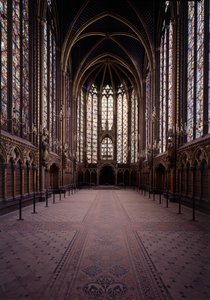 Innenraum der Sainte Chapelle (obere Kapelle) in Paris. Gotische Kunst des 13. Jahrhunderts. von Unbekannt
