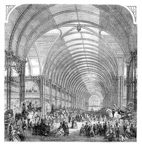 Innenansicht der Manchester-Ausstellung, 1857, spätes 19. Jahrhundert von Unbekannt