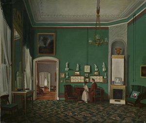 Interieur mit enfilade, 1830er Jahre
