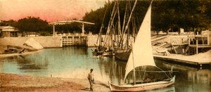 Ismailia - Das Schleusentor abwärts, c1918-c1939
