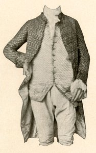 Jacke und Weste getragen von Robert Livingston, von Clermont Manor, New York, ca. 1720, 1937