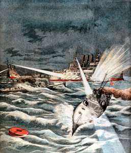 Japanische Torpedoboote bei einem Überraschungsangriff, Russisch-Japanischer Krieg, 1904