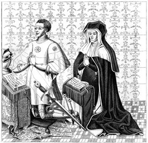 Jean Jouvenel des Ursins und seine Frau, Michelle de Vitry, betend, 14. oder 15. Jahrhundert, 1849