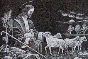 Jesus der gute Hirte, Saint-Nicolas de Veroce, Frankreich von Unbekannt