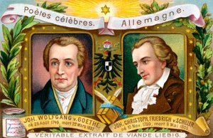 Johann Wolfgang von Goethe und Johann Christoph Friedrich von Schiller, ca. 1900 von Unbekannt