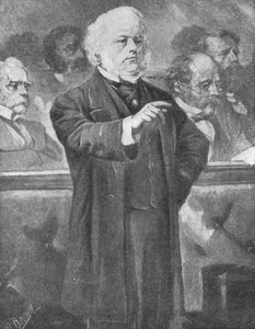 John Bright spricht im Unterhaus, um 1880er Jahre, 1901 von Unbekannt