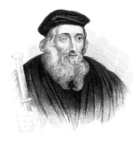 John Wycliffe, englischer Theologe und Religionsreformer des 14. Jahrhunderts, um 1850 von Unbekannt