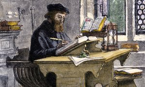 John Wycliffe bei der Arbeit, 19. Jahrhundert