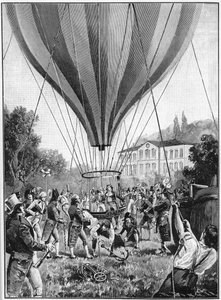 Joseph Louis Gay-Lussac bei einem Ballonaufstieg in Paris, 14. September 1804 von Unbekannt