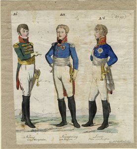 Jérôme Bonaparte, König von Westphalen, Prinz Louis Ferdinand von Preußen und Ludwig I. von Bayern, ca