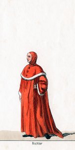 Richter, Kostümentwurf für Shakespeares Stück, Heinrich VIII., 19. Jahrhundert von Unbekannt