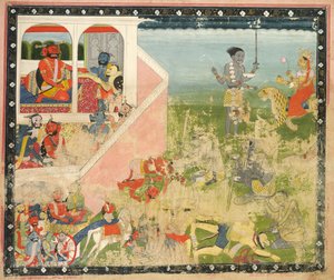 Kali und Devi Angriff, Blatt aus einem Devi Mahatmya