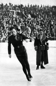 Karl Schäfer, österreichischer Eiskunstläufer, Olympische Winterspiele, Garmisch-Partenkirchen, Deutschland, 1936 von Unbekannt