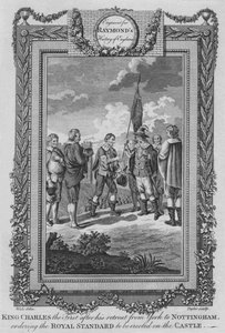 König Karl I. nach seinem Rückzug von York nach Nottingham, um 1787