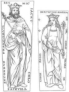 König Chlothar II. 584-629 und Bertude 575-604, 12. Jahrhundert 1849 von Unbekannt