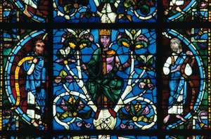 König David, Buntglas, Kathedrale von Chartres, Frankreich, 1145-1155 von Unbekannt