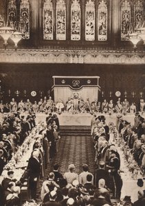König George VI. und Königin Elizabeth bei einem Mittagessen zur Feier der Krönung, 1937 von Unbekannt