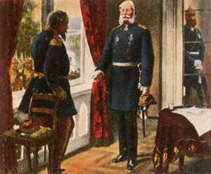 König Wilhelm und Kaiser Napoleon nach der Schlacht von Sedan, 2. September 1870, 1936