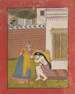 Krishna beobachtet Radha, ca. 1780-90
