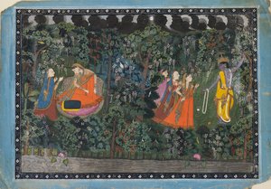 Krishna und Radha, ca. 1850 von Unbekannt