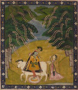Krishna werden Kuchen angeboten, 19.-20. Jahrhundert von Unbekannt