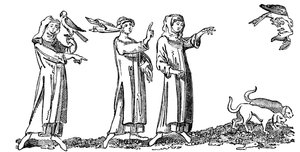 Damen beim Falken, 14. Jahrhundert, 1833