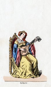 Hofdame, Kostümentwurf für Shakespeares Stück Heinrich VIII, 19. Jahrhundert